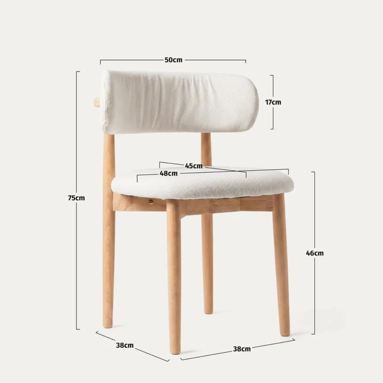 Silla Makena Lino Beige | Madera Natural