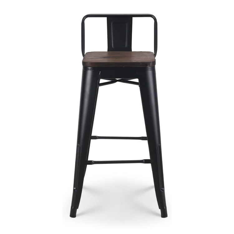 Pack 4 Taburetes de Bar Tolix Negro 77 cm (madera Oscura)