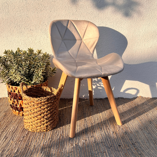 Pack 4 Sillón Rubik Beige | Velvet & Madera