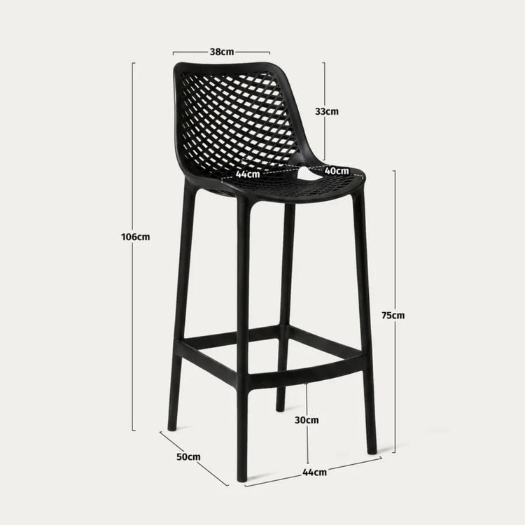 Taburete Negro Bardo 75cm | Exterior e Interior