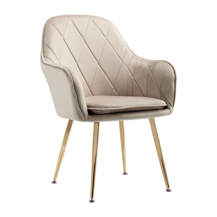 Pack 2 Sillón Sitial Diamante Terciopelo Beige | Moderno y Cómodo