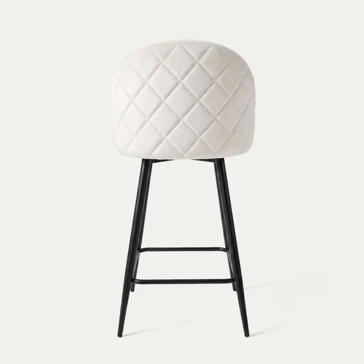 Taburete de Bar Eloina 65cm | Felpa Beige y Pata Negra
