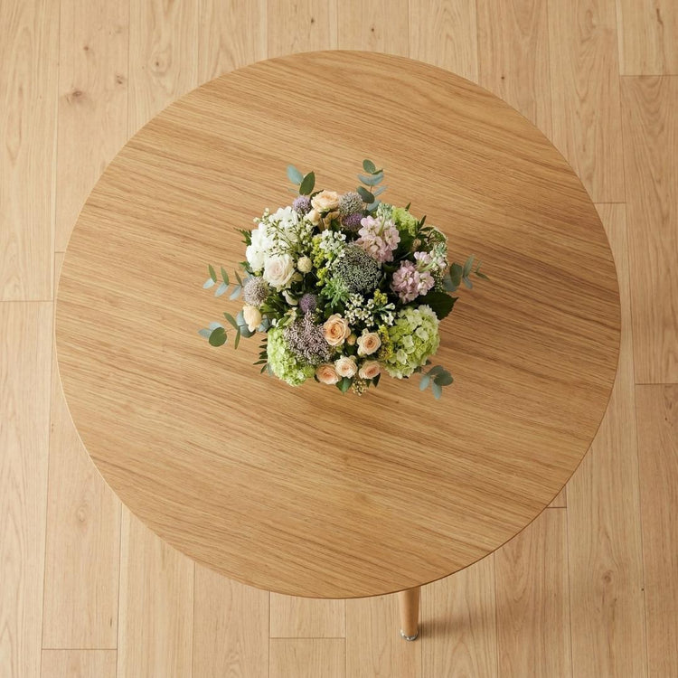 Mesa Redonda Doral 100cm | Cubierta Efecto Madera