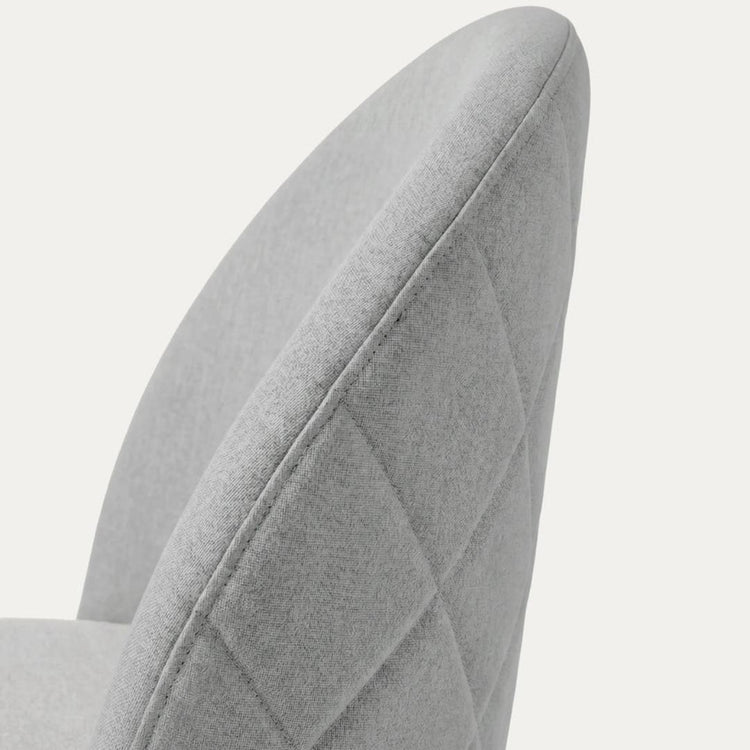 Silla Eloina | Tapizada Lino Gris & Patas de Acero