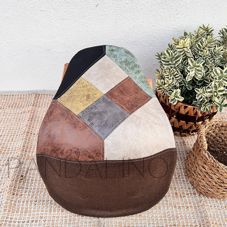 Comedor Redondo Mesa Elida 80cm + 4 Silla Patchwork Da Vinci