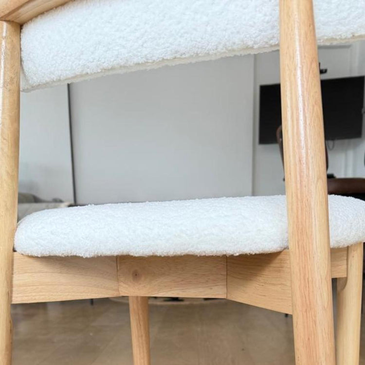 Silla Makena Beige | Madera y Tela