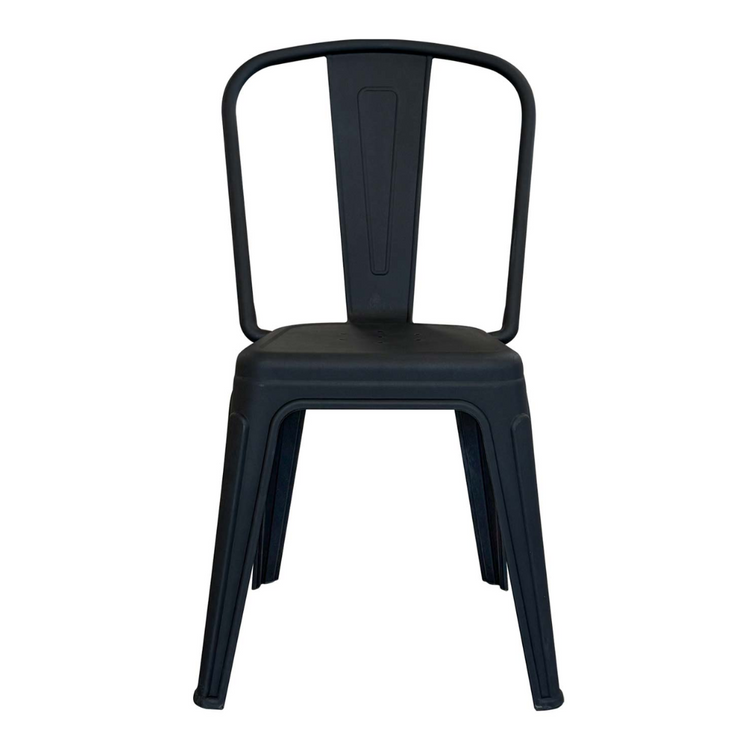 Pack 4 Silla Tolix Negro | Plástico Reforzado para Exterior e Interior