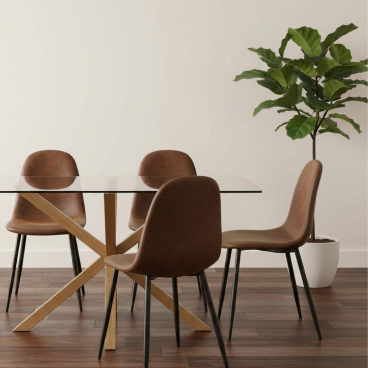 Comedor Mesa Rectangular Greta 140x90 + 4 Sillas Isidora