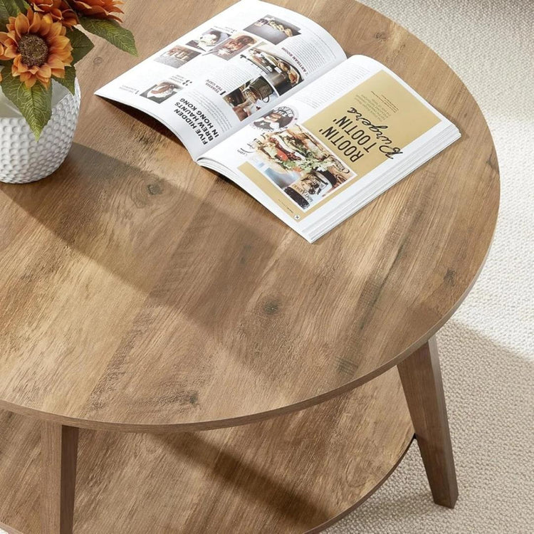 Mesa de Centro Romeo 80cm | MDF Natural Doble Nivel