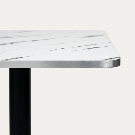 Mesa Cuadrada Roma Blanco 70x70cm | Efecto Mármol
