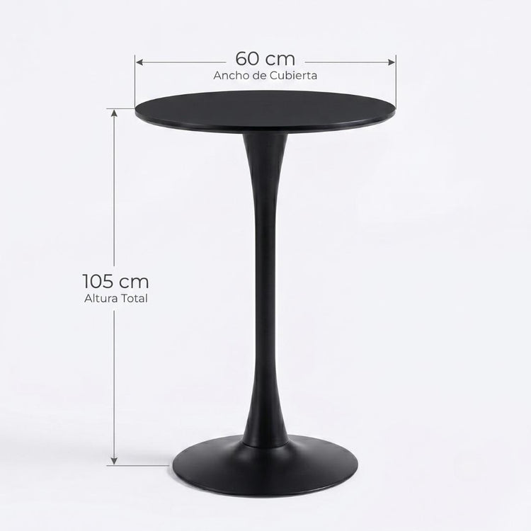 Mesa de Bar Tulip Negra 60x105 cm