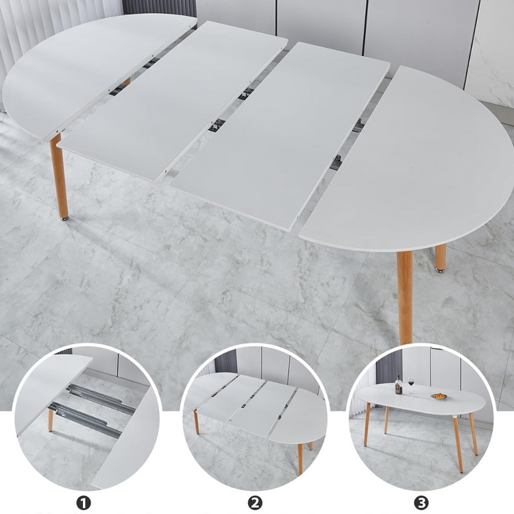 Mesa Extensible Bayona Blanca | 100cm a 180cm
