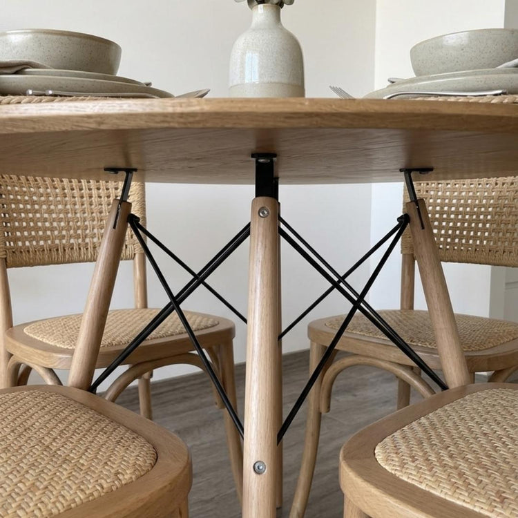 Comedor Redonda Shanna 100cm + 4 Silla Tango Wood