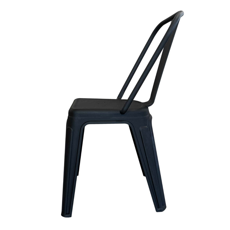 Pack 4 Silla Tolix Negro | Plástico Reforzado para Exterior e Interior