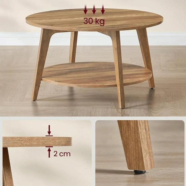Mesa de Centro Romeo 80cm | MDF Natural Doble Nivel