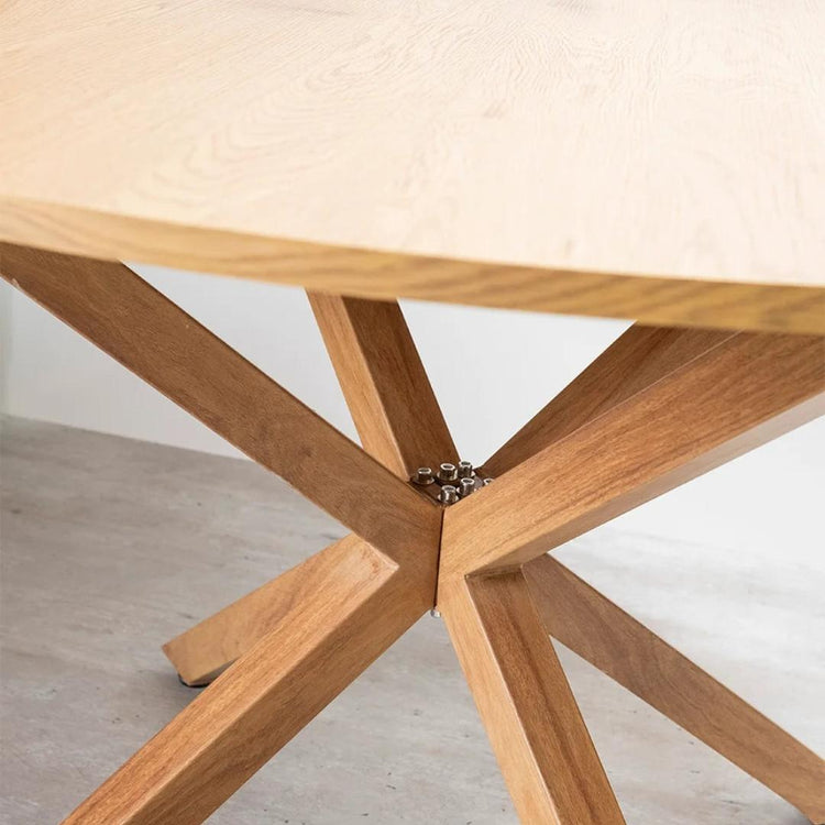 Mesa Redonda Equiz Wood 120cm | Base X | Comedor u Oficina