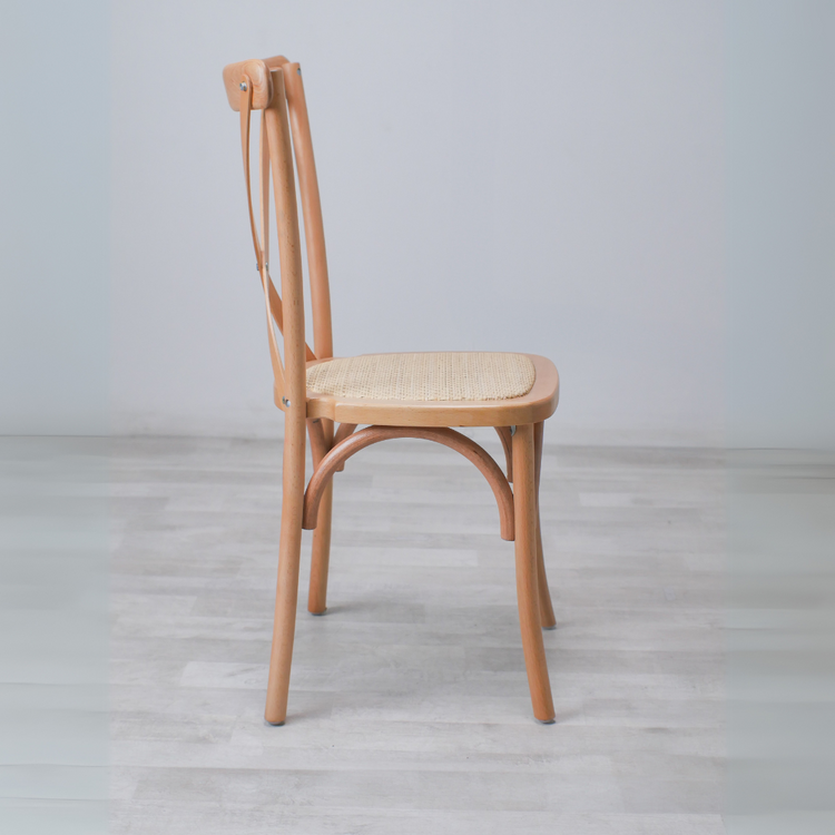 Pack 4 Silla Crossback Madera & Rattan | Natural