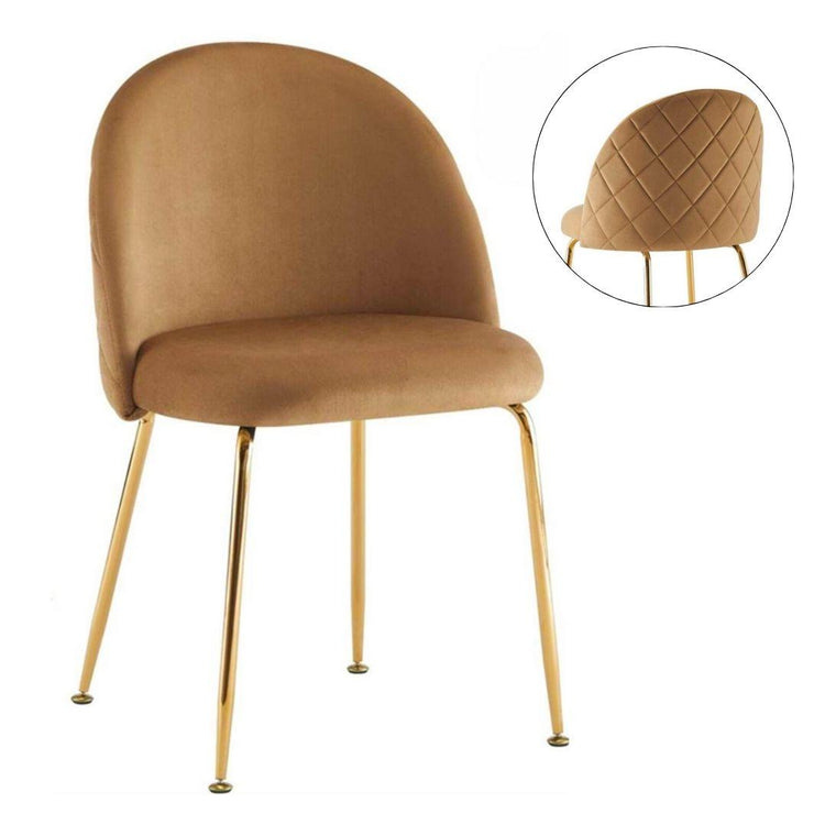 Silla Adela | Felpa & Metal Dorado