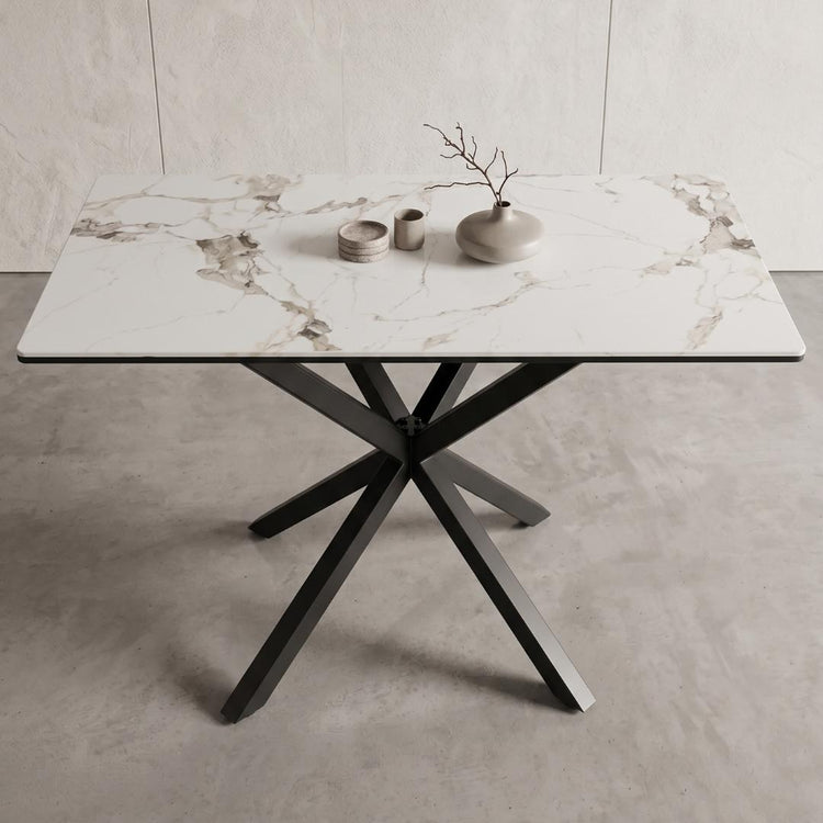 Mesa Rectangular Greta Piedra 140x80 | Efecto Mármol