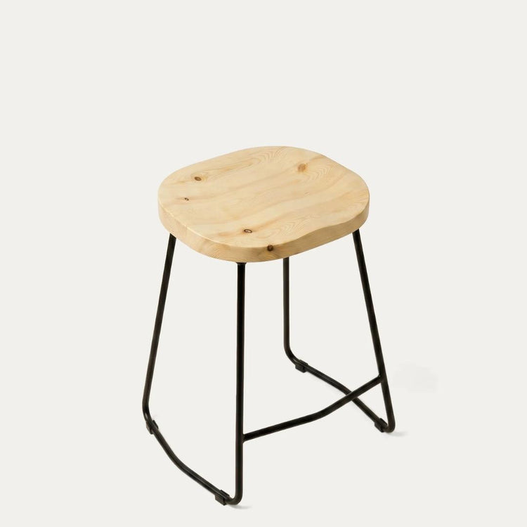 Pack 2 Taburete Piso Virginia 66 cm | Madera & Metal
