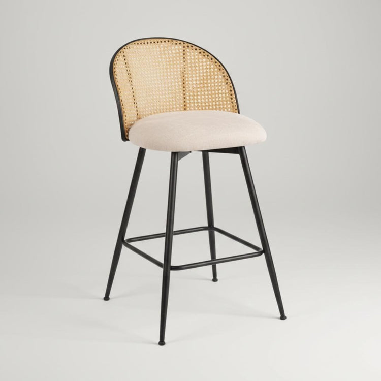 Pack 2 taburete Bar Carolla Beige 62 cm | Asiento Giratorio 360°