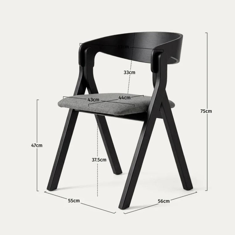 Silla Charley Negro | Madera & Tela