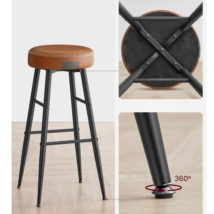 Pack 2 Taburetes Bar Brown 76cm  | Ecocuero Café