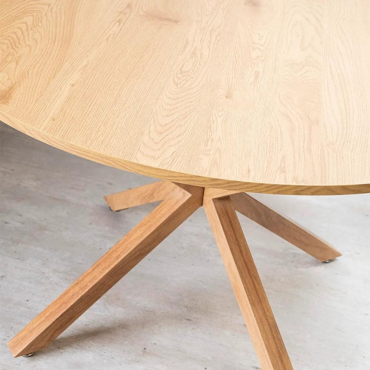 Mesa Redonda Equiz Wood 120cm | Base X | Comedor u Oficina