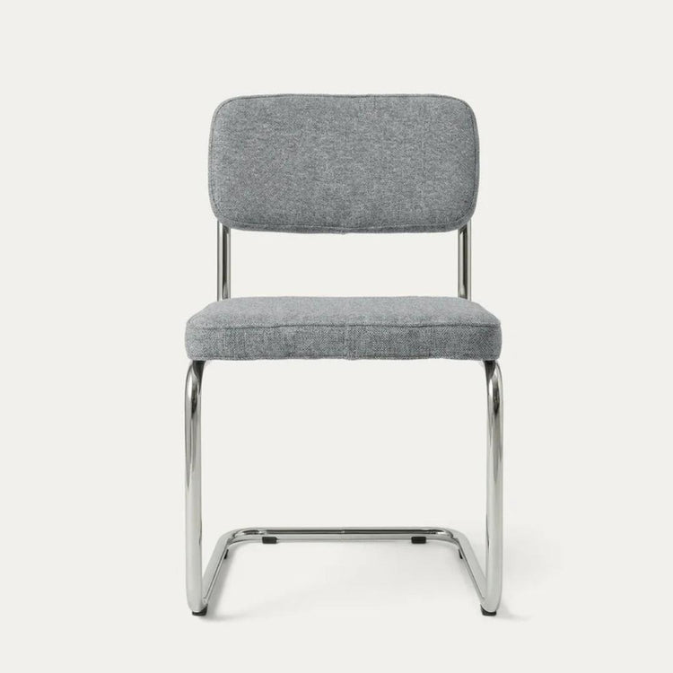Silla Voladiza | Gris Grafito & Acero Cromado