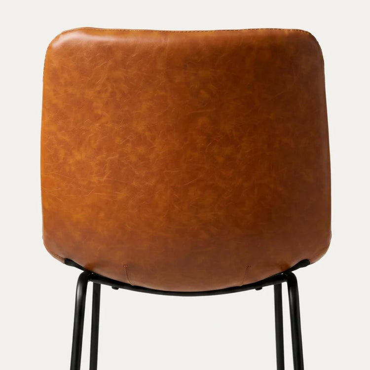 Taburete Toscana de 66cm | Cuero Sintético Camel y Base de Metal