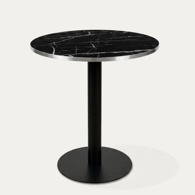 Mesa Redonda Roma Negra 60cm | Efecto Mármol