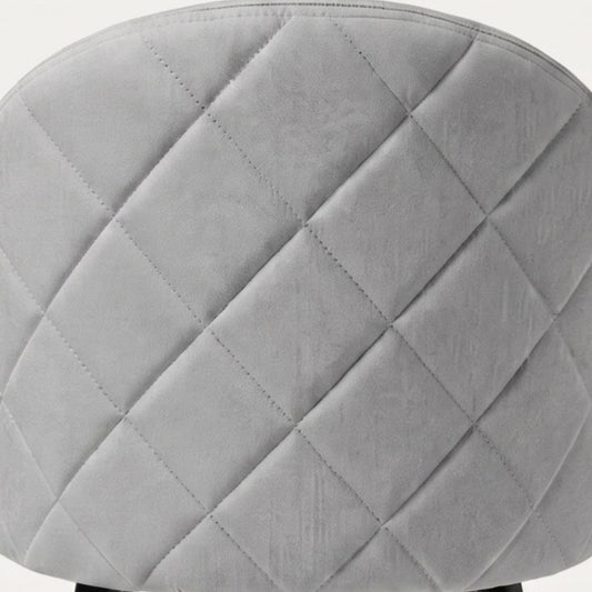 Silla Eloina | Tapizada Lino Gris | Patas Acero Negro