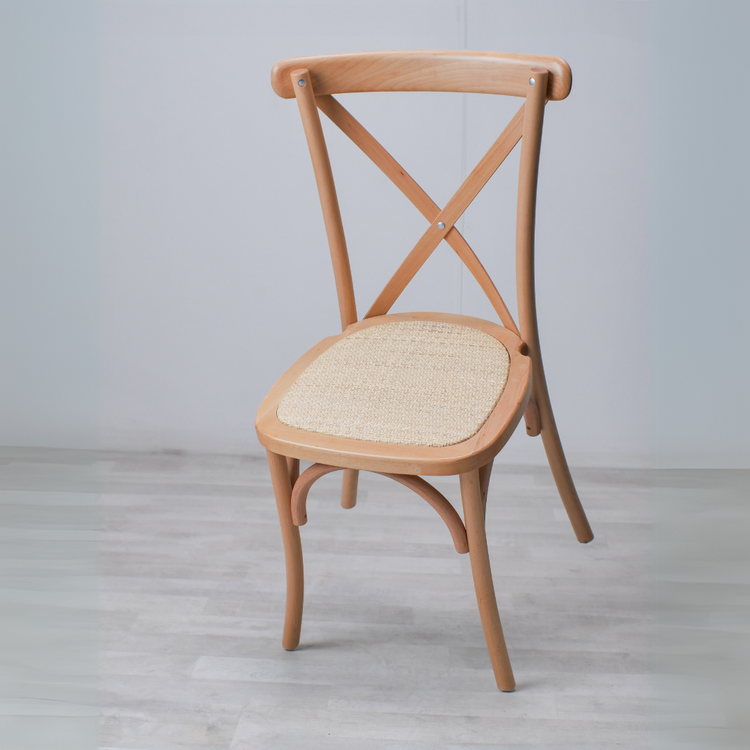 Pack 4 Silla Crossback Madera & Rattan | Natural