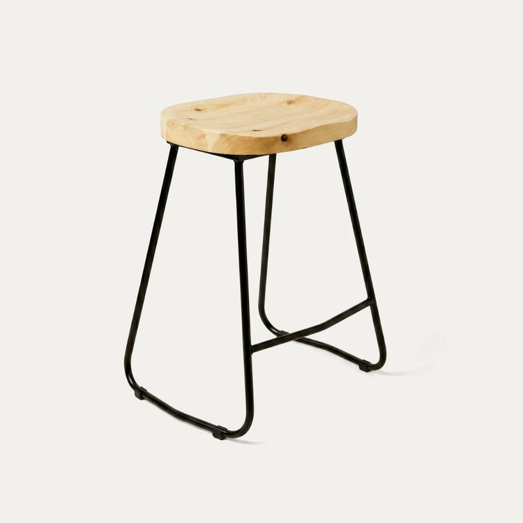 Pack 2 Taburete Piso Virginia 66 cm | Madera & Metal