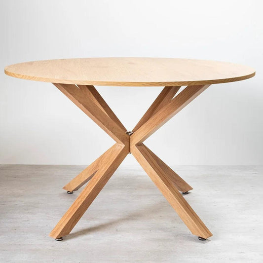 Mesa Redonda Equiz Wood 120cm | Base X | Comedor u Oficina