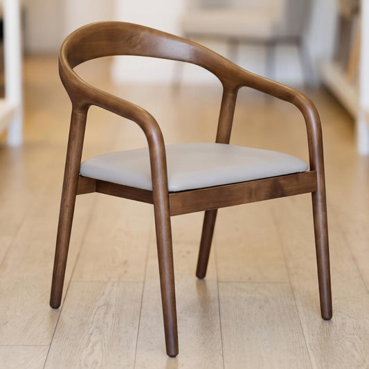 Silla América | Madera & Ecocuero Gris