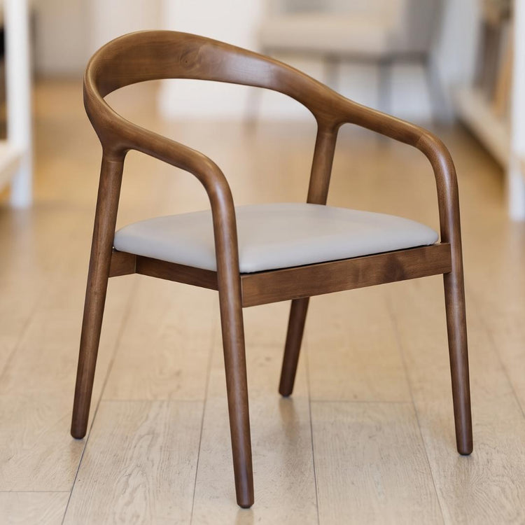 Silla América | Madera & Ecocuero Gris