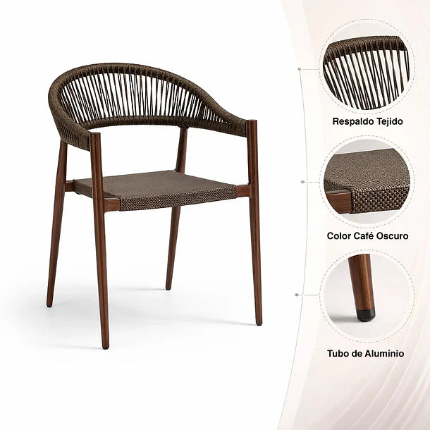 Silla de Terraza Cordova | Aluminio & Rattan