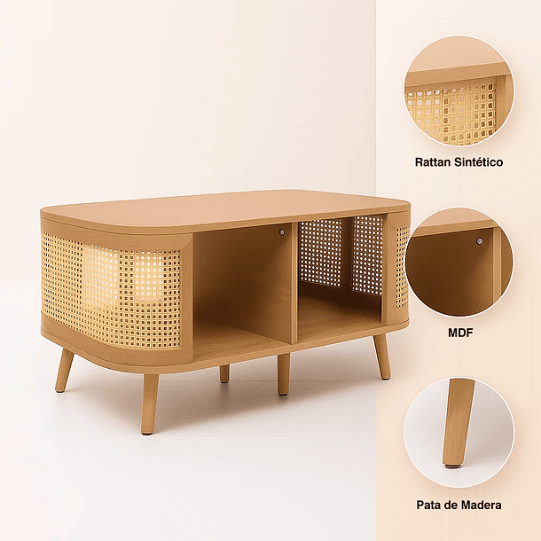 Mesa Central Marian | Rattan & Madera