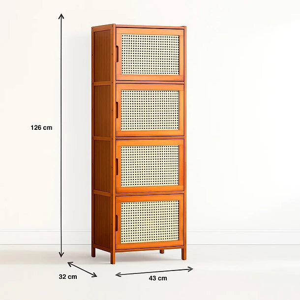 Vitrina Estante Albany | Bambú y Rattan Sintético