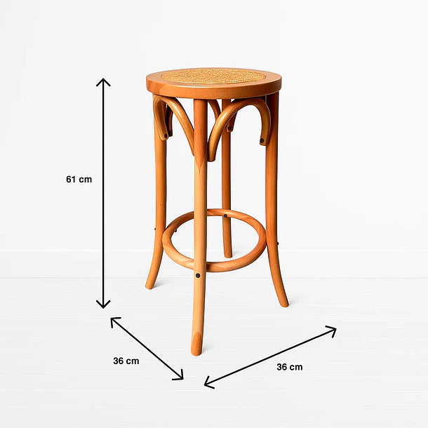 Taburete Piso Perry | Madera Rattan