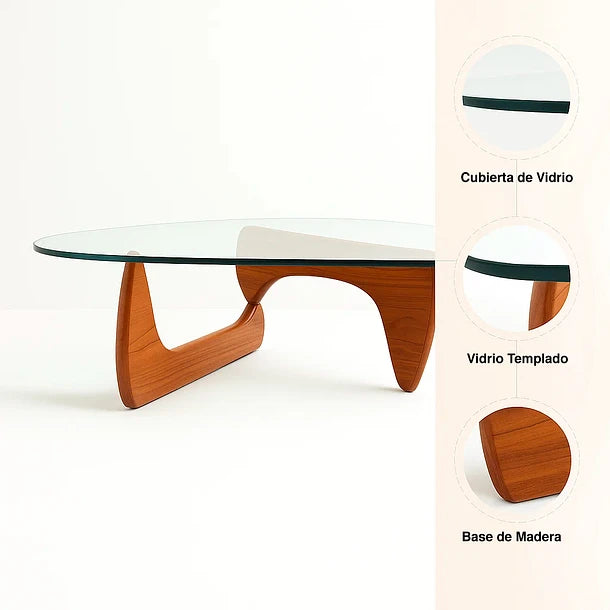 Mesa de Centro Lemont | Madera & Vidrio