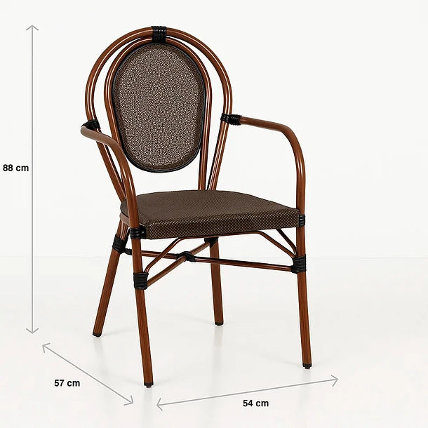 Silla Parisina Astoria Café | Rattan con Reposabrazos
