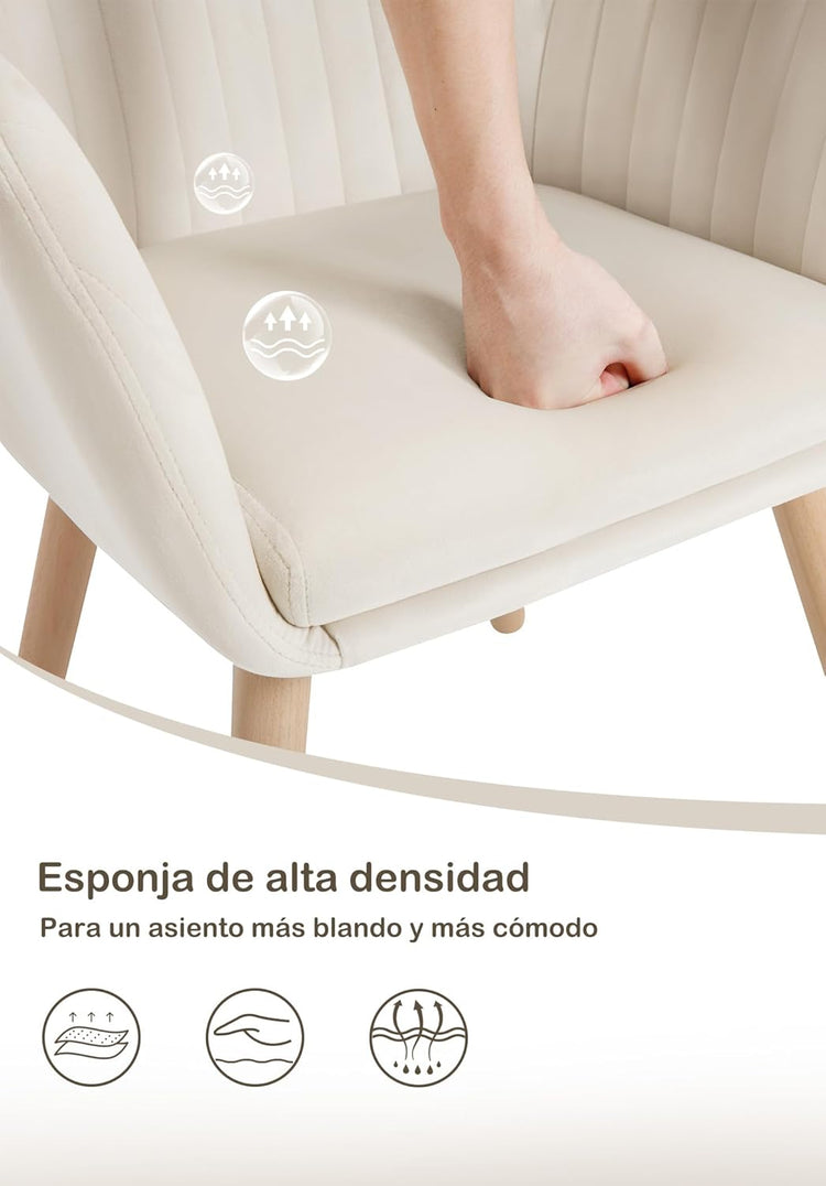 Pack 2 Butacas Sitiales Almer Velvet  Beige | Sala, Dormitorio u Oficina