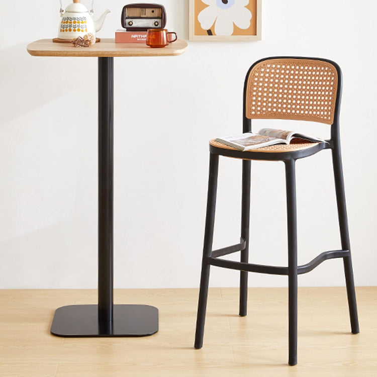 Pack 4 Taburete Montana Negro 65cm | Rattan Sintético | Apilable