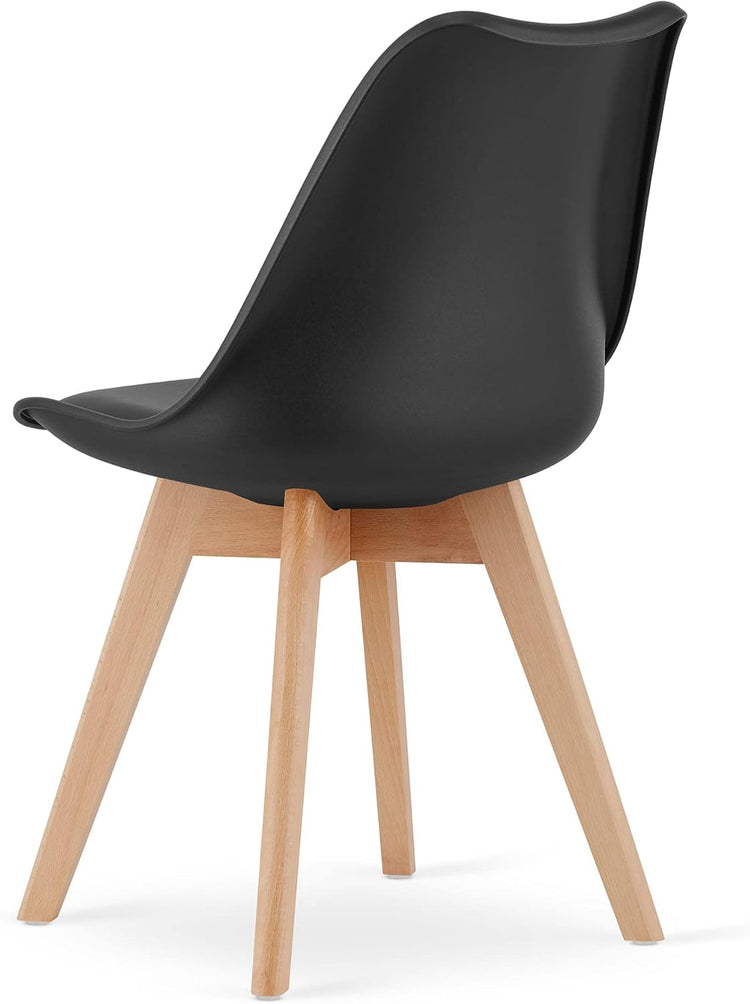 Pack 4 Tulip Negras Acolchadas | Diseño Moderno