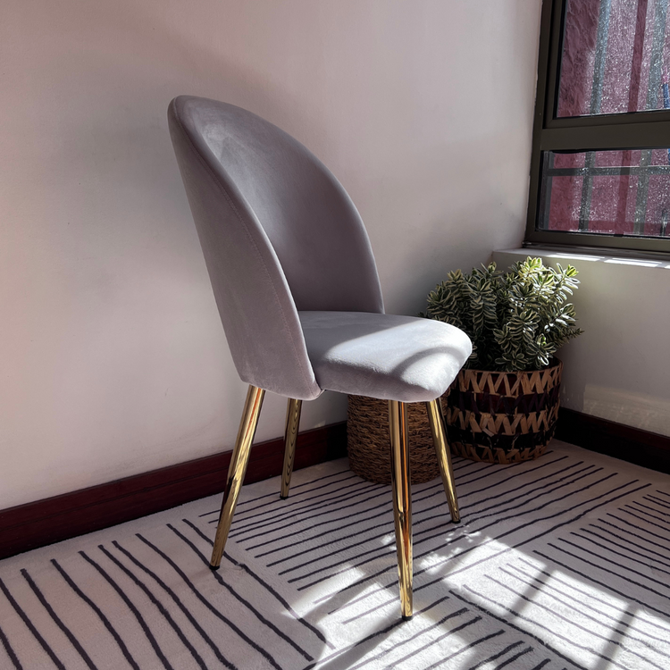 Sitial Delia Gris | Terciopelo | Elegancia y Confort