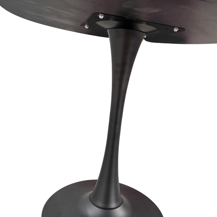 Mesa Redonda Tulip 100 cm | Piedra & Base Negro