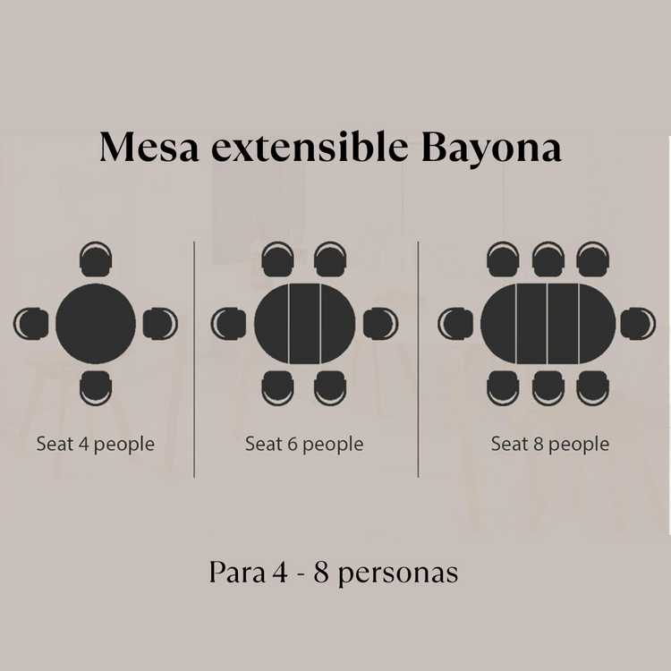 Mesa Extensible Bayona Negro | 100cm a 180cm