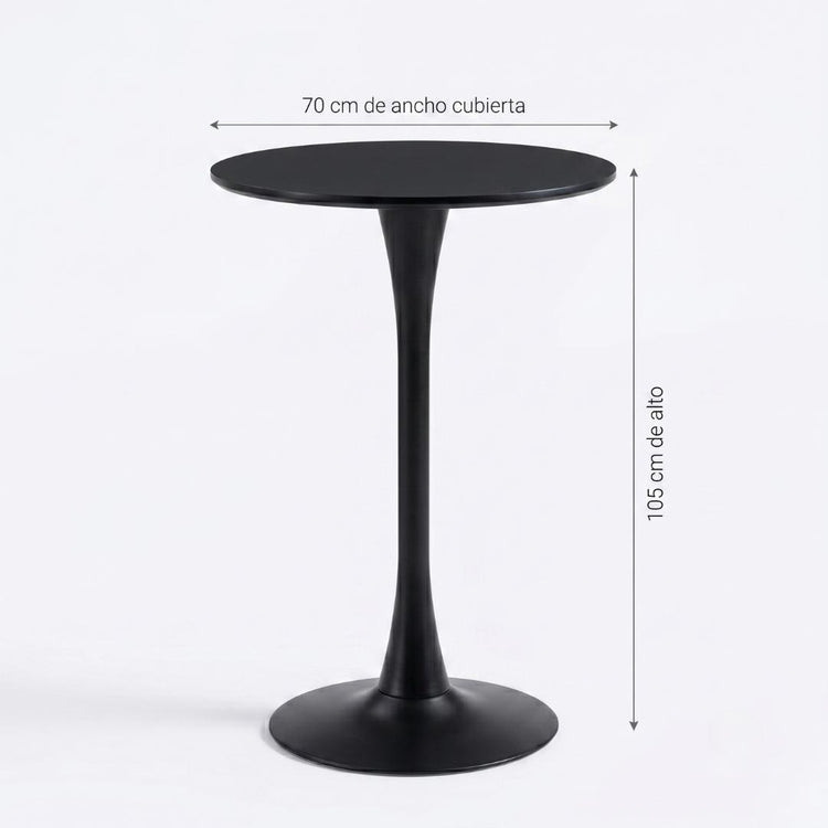 Mesa de Bar Tulip Negra 70x105 cm